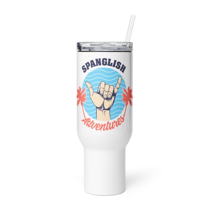 Blue Sky Travel mug with a handle